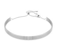 Swarovski Tennis Matrix Choker, Round-cut, White, Rhodium plated, One Size, Crystal, Crystal, One Size, Crystal, Crystal