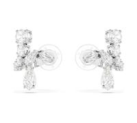 Swarovski Matrix Rhodium Plated Mixed Cuts White Clip On Earrings