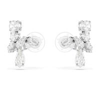 Swarovski Matrix Clip Earrings, Clear Mixed-Cut Crystals in a Rhodium-Finished Setting, Part of the Swarovski Matrix Collection