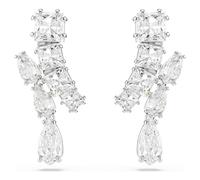Matrix Drop Earrings, Mixed Cuts, White, Rhodium Plated 5700418