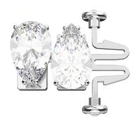 Matrix extender, Pear cut, White, Rhodium plated