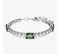 Swarovski Matrix Tennis Bracelet, White and Green Crystals in a Rhodium Plated Setting, from the Matrix Collection