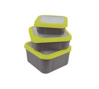 Matrix Grey/Lime Bait Boxes Perforated Lids x 3 (gbt013)