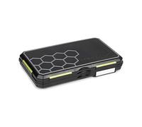 Matrix Hooklength Storage Box Short 15cm, Fits Hooklengths 2 to 6 inches, Internal Measuring Pins, Stores 180 Hooklengths, Magnetic Locking, Watertight Rubber Seal, L20cm x W12cm x H3cm, Code GBX013.