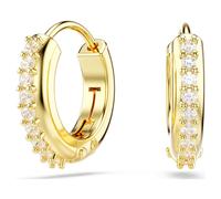 Swarovski Matrix Hoop Earrings, Clear Round Cut Crystals in a Gold-Tone Finished Setting, Part of the Swarovski Matrix Collection