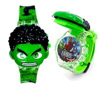 Matrix Kids Edition 3D Spiderman/Frozen/Ben 10/Hello Kitty/Iron Man Avenger Digital Watch for Children with Music & Disco Lights (Boys & Girls), 3D Hulk, Free Size, Stainless steel