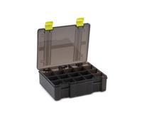 MATRIX Medium 20 Compartment Deep Box for Floats, Feeders and Tackle | 28cm x 22cm x 8cm | Removable Internal Dividers | Durable Plastic | Translucent for Finding Items | GBX016