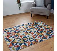 Matrix Modern Soft Touch Thick Pile Small To Large Lounge Floor Area Rug Non-Shed For Living Room, Bedroom And Hall l Ideal for Kids Room, Indoor And Outdoor Carpet Mat (Multi/60x110)
