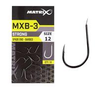 Matrix MXB-3 Size 12 Barbed Spade End Black Nickel Super Sharp Strong Wide Gape Hooks perfect for Bigger Baits