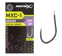 Matrix MXC-1 Size 20 Barbless Spade End Super Sharp PTFE Coated Hooks for Pellets Corn Maggots Meat