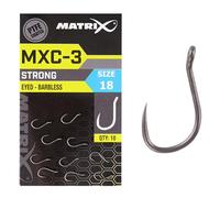 Matrix MXC-3 Size 18 Barbless Eyed Super Sharp PTFE Coated Hooks for Pellets Corn Boilies