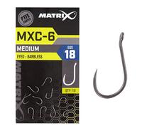 Matrix MXC-6 Size 18 Barbless Eyed Super Sharp PTFE Coated Hooks for Maggots Casters Pellets