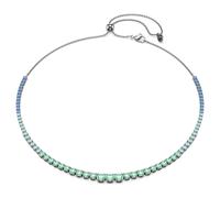 Matrix necklace, Gradient of round cuts, Multicoloured, Ruthenium plated