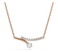 Matrix necklace, Round cut, White, 18K rose gold finish