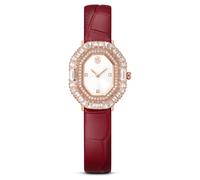 Matrix octagon watch, Leather strap, Rose gold tone, Rose gold-tone finish