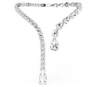 Matrix open necklace, Mixed cuts, White, Rhodium plated