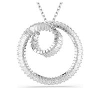 Matrix pendant, Baguette cut, White, Rhodium plated