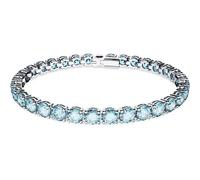 Matrix Rhodium Plated Blue Crystal Tennis Bracelet