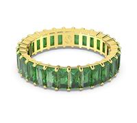 Matrix ring, Baguette cut, Green, 18K gold finish