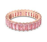 Swarovski Matrix ring, Baguette cut, Pink, Rose gold-tone plated, 60