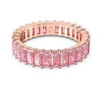 Matrix ring, Baguette cut, Pink, Rose gold-tone plated