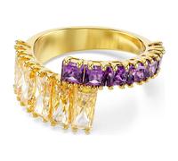 Matrix ring, Mixed cuts, Multicoloured, 18K gold finish