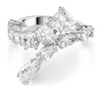 Matrix ring, Mixed cuts, White, Rhodium plated