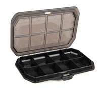 FOX Matrix Shallow Accessory Box 8 Compartment, Terminal Tackle Storage Box, Translucent, Easy Opening Magnetic Lid, Watertight Seal, Stackable, Dimensions W 86mm X L 118mm X H 19mm, Code GBX009.
