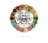 Matrix tack pin, Round cut, Multicoloured, Gold-tone plated