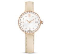 Matrix tennis 7-link watch, Swiss Made, Leather strap, Grey, Rose gold-tone finish