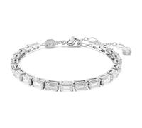 Matrix Tennis bracelet, Baguette cut, White, Rhodium plated
