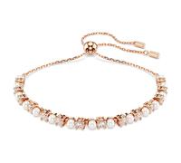 Swarovski Matrix Bracelet - Round White Crystals and Crystal Beads in Rose Gold Plated Frame, One Size , Rose Gold Plated Crystal Bead, Zirconia, Zirconia Crystal Bead, One, One Size, One Size
