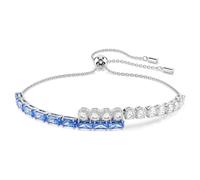 Matrix Tennis bracelet, Mixed cuts, Blue, Rhodium plated