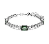 Swarovski Matrix Tennis Bracelet, White and Green Crystals in a Rhodium Plated Setting, from the Matrix Collection