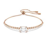 Matrix Tennis bracelet, Mixed cuts, White, Rose gold-tone plated