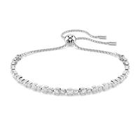 Matrix Tennis bracelet, Mixed round cuts, White, Rhodium plated
