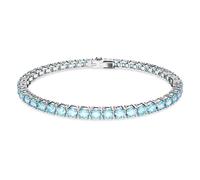 Swarovski Matrix Tennis bracelet, Round cut, Blue, Rhodium plated