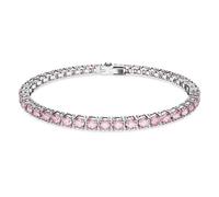 Matrix Tennis bracelet, Round cut, Pink, Rhodium plated