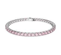 Swarovski Matrix Tennis bracelet, Round cut, Pink, Rhodium plated