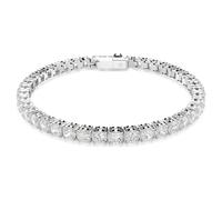 Matrix Tennis bracelet, Round cut, White, Rhodium plated