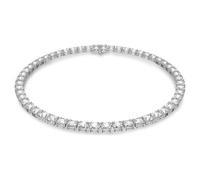 Matrix Tennis necklace, Square cut, White, Rhodium plated