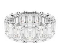 Swarovski Matrix Vittore ring, Baguette cut, White, Rhodium plated, 58