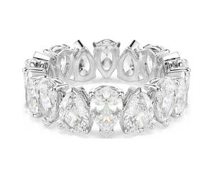 Matrix Vittore ring, Pear cut, White, Silver-tone finish