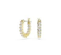 Matrix Vittore Yellow Gold Coloured Cubic Zirconia Hoop Earrings