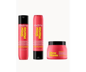 MATRIX X KATSEYE - SOPHIA'S GO TO: Glow Mania Colour Protecting Shampoo, Conditioner, and Glazing Queen Mask Trio