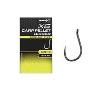Matrix X6 Carp Pellet Rigger Barbless Hooks - 10