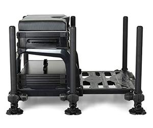 Matrix XR36 Pro Shadow Seat Box | Hydro Formed Aluminium 1-Piece Frame | Non Slip Legs Non-Marking Clamps | Large Rubber Hand Wheels | Quick Release Stacker Unit | PU Fabric Seat | Padded Strap