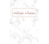 Matron of Honor: Blank Dot Grid Journal / Notebook (Rose Gold Style Letters on White Marble Background)