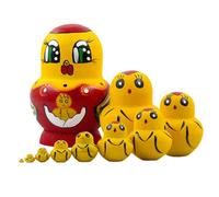 Matryoshka Dolls Set of 10 Vintage Russian Wooden Dolls Cartoon Theme Dolls Growing Gifts Home Decor