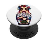 Matryoshka in Russian Matryoshka Doll Khokhloma for Russians PopSockets Adhesive PopGrip
